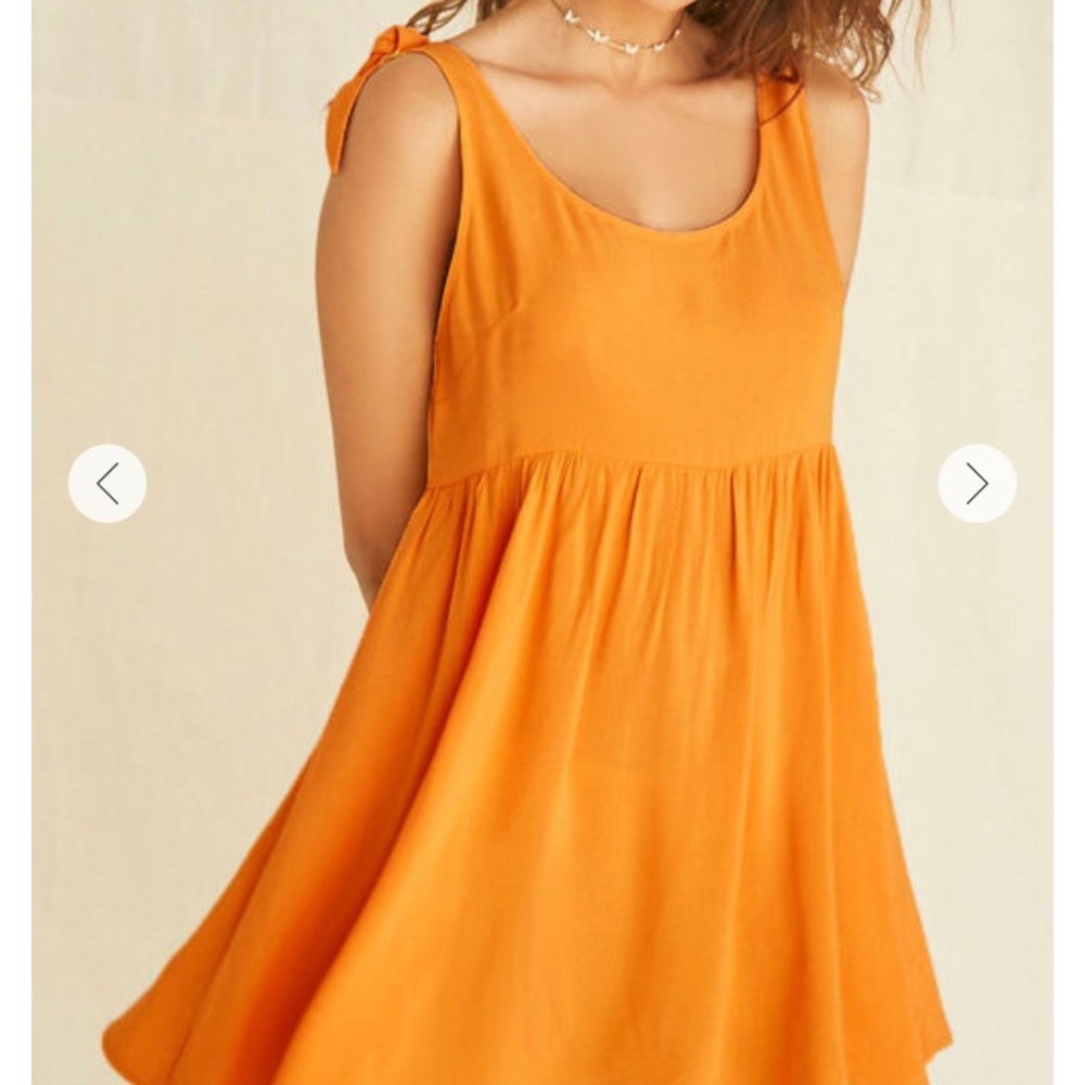 forever 21 dress knotted fit and flare orange